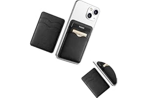 JEIIBRZUI 1 porte-cartes de téléphone fin en cuir adhésif, compatible avec divers portefeuilles, double porte-cartes pour téléphone portable autocollant pour homme ou femme (noir), Noir , carry on, Décontracté