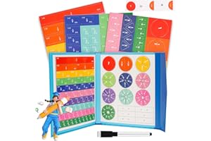 DONGZQAN Puzzle Fraction Magnétique, Jeu Magnétique de Fractions Cadouet, Jeu Magnétique de Fraction, Magnetic Fraction Educational Puzzle, Manipulation de Fractions Éducatives pour L'École Primaire