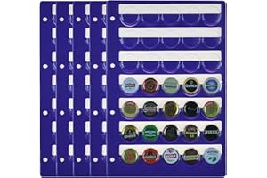 PELLER'S 5 Buste per Collezione, 35 cella su Ogni Pagina, per Capsule o Tappi a Corona. Ricarica Album XL, Inserti A4.