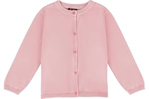 Soudittur Fille Enfants Cardigan Coton Uniforme Scolaire Pulls Casual Tricot Manches Longues Col Rond
