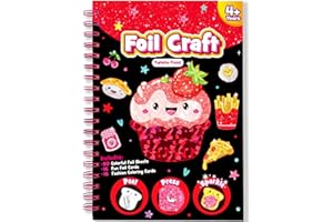 LIKYMO Foil Art for Kids - Foil Craft Book Art and Craft for Kids, DIY Creative Activity Gifts for 4 5 6 7 8 9 Year Old Girls Boys (Dessert)