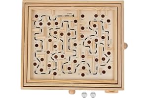 PLPLAAOO Puzzle Maze Ball, Wooden Ball Game, Wooden Labyrinth Game, Wooden Maze Puzzle, Maze Educational Labyrinth Puzzle, Wooden Ball Game Maze Educational Labyrinth Puzzle Toy for Adults Kids, wooden l