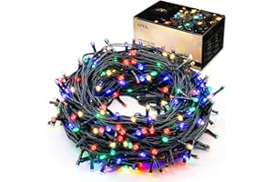 Epesl Luci di Natale 35M 320 LEDs Natalizie per Interno da Esterno, Funzione di Memoria con 8 Modalità Estensibile Stringa Luce Catene Luminose Decorazione per Alberi Halloween Festa Nozze - Colorato