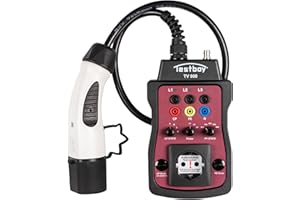 Testboy TV 900 Adaptateur de borne de recharge pour tester les bornes de recharge de type 2 (testeur d'installation ou multimètre connectable, LED intégrée), noir/rouge