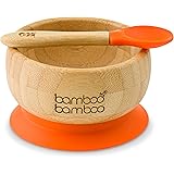Set Bambino Ciotola con Base a Ventosa e Cucchiaio Coordinato - 350 ML, Ciotola per la Pappa Stay Put con Base a Ventosa, Bam
