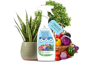 LERAVA Fongicide Cuivre Soufre (700 ml) - Traitement Naturel et Bio contre Oïdium, Mildiou et Maladies des Plantes - Protection Efficace pour Rosiers, Vignes et Jardin - Formule Facile à Utiliser
