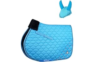 GALLOP SHOP Numnah Jewel Umbrella Style Saddle Pad / Horse Cloth (Aqua, Cob/Pony)