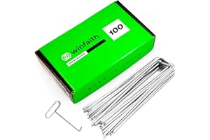 WINFAITH - Agrafe Toile de Paillage en Acier Galvanisé Antirouille, Piquets de Fixation Toile de Paillage, Clou Gazon Synthetique Exterieur, Fixation Rapide et Tenue Optimale (Ensemble de 100)