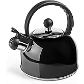 IBILI - Cafetera Silbante Negra, 2,5 litros, Acero inoxidable, Apto para inducción