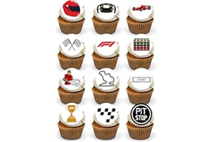 TOP IT TOPPERS LTD Formula 1 Edible Precut Cupcake Toppers 24 Fairy Cake F1 Theme