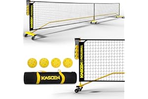 KASCEN Pickleball Net - Pickleball Net for Driveway, 22FT USAPA Portable Pickleball Set with Net, Pickle Ball Net with 4 Pickleballs & Carry Bag, Pickle Ball Net for Outdoor Indoor Court Backyard