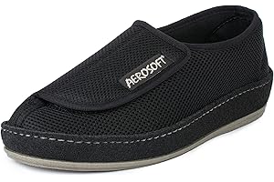 Aerosoft Chaussure Basse 6072-4P avec Velcro, Chaussure de santé pour Femmes et Hommes, idéale comme Chaussures de rééducation, Chaussures de Bandage, Pantoufles