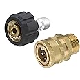 Tool Daily Pressure Washer Adapter Set, Quick Connect Kit, M22 14mm Swivel to M22 Metric Fitting, 5000 PSI