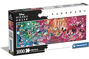 Clementoni - 39660 - High Quality Collection Panorama Puzzle Disney Disco - 1000 Elementów - Puzzle Dla Dorosłych