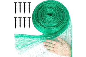 RUITENA Red de protección para pájaros, 4 m x 5 m, red de cerezo, malla estrecha con 8 clavos de plástico