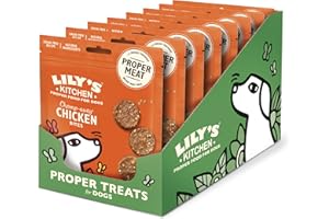 LILY'S KITCHEN Lily’s Kitchen Made with Natural Ingredients Adult Dog Treats Packet Chomp-Away Chicken Bites for Small, Medium, Large Dogs (8 Packs x 70g)