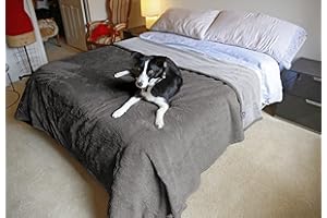 Pawsse Coperta per Cani Impermeabile, Fodera per Divano per Cuccioli di Gatto in Pile Sherpa, Fodera per Mobili Protettiva Lavabile Media 203 x 229 cm