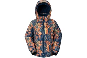 NORDOIS POUTINE Jungen Schneejacke Abnehmbare Kapuze Skijacke Extra Wärme Wintermantel