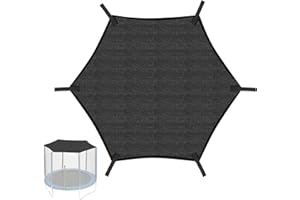 LTFIOON Housse de protection solaire pour trampoline, filet de protection solaire, résistant aux UV, accessoire de trampoline, auvent pour trampoline à 6 barres