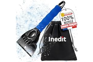 nedit Grattoir Pare Brise Voiture + Sac de Rangement Offert - Raclette Pare Brise Voiture - Gratte Pare Brise Voiture - Efficacité Garantie (Bleu)