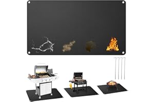 BIBYKIVN Tapis de Barbecue, Tapis Barbecue sol Fibres de Verre en Silicone, Tapis de Cuisson BBQ Résistant à la Chaleur Jusqu'à 650°C, Tapis de Protection de Sol pour Barbecue (100 * 180CM)