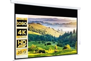 HOMCOM Telo Proiettore Motorizzato da 100 Pollici 4K HD Formato 16:9, Schermo Proiettore Motorizzato Elettrico con Telecomando, per Casa, Cinema, Ufficio, Home, Esterno, 247x7.5x168 cm, Bianco