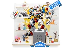 ‎STADTECKEN stadtecken Kinder Regal für Musikbox I Geeignet für die Toniebox und ca. 50 Tonies I Perfekte Aufbewahrung für Kinderzimmer I zum Aufstellen oder Aufhängen (Mr. Chip)
