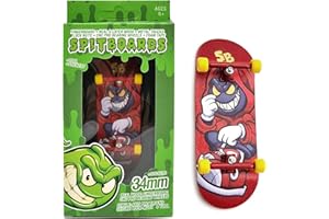 SPITBOARDS® Jeu de Touches Pro 34 mm x 96 mm | Plate-forme en Bois Véritable | Trucks Avec Écrous de Verrouillage et Bagues Professionnelles | Roues en Polyuréthane Avec Roulements