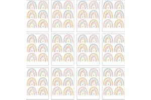 ALEOHALTER 12 hojas de pegatinas de pared arco iris, diseño de arco iris de PVC, decoración del hogar, pegatina autoadhesiva para sala de estar (21 x 14,8 cm)