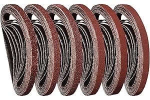 STEBRUAM Taśmy szlifierskie 10 x 330 mm, zestaw taśm szlifierskich po 5 x ziarnistość 40/60/80/120/180/240 do pilnika elektrycznego Black and Decker, do szlifowania, piłowania, ostrzenia i usuwania