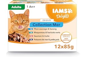 Iams Chat Adulte Nourriture Humide en gelée Mer "Sea Collection" 12 sachets x 85g