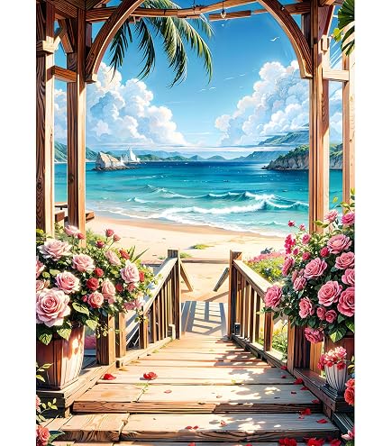 GDYEEH 5D Diamond Painting Kit - Colorful Flowers In Vase, Round Full Drill Art For Adults (12x16 Inches)
