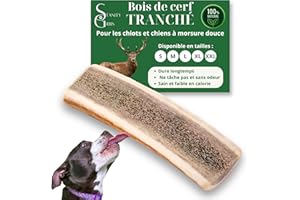 STANLEY GIBBS Bois de cerf a Macher TRANCHÉ. Friandise Naturelle pour Chiots et Chiens de Tout âges. Jouet Occupation de Mastication Naturel et écologique. Soins Dentaire idéal (S)