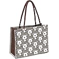 H&B Jute Bag For Shopping - Printed Jute Bag, Shoulder Bag, Shoppers Tote, Jute Bag Big Size, Grocery Bag, Eco Friendly Bags For Shopping - Cute & Quirky Collection (Puppy - Grey)