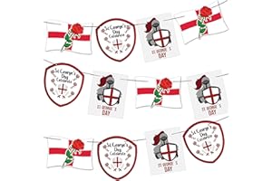NIKOLAUS St George's Day Banner Decorations Happy St. George's Day Bunting Decorations for England National Day Patriotic Themed Party Decor