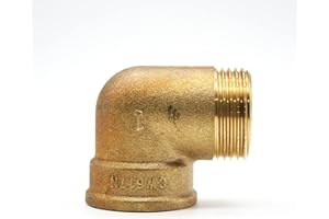 DOJA Barcelona | Codo Latón Roscado 90º | 1/2" | Macho - Hembra | Para Instalaciones de Riego | Conector Para Tuberías de Radiadores, Goteo, Aire Comprimido