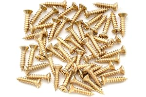 Musiclily Ultra 3x12mm Tornillos Golpeador de Acero inoxidable Pickguard Screws para Guitarra Eléctrica Fender Strat Tele Bajo, Dorado (50 Piezas)