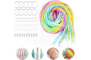VFANDV Hilos para Hacer Pulseras, 200pcs 20 Colores Hilo Plastico con 40 Pequeños Accesorios Scoubidou Cuerda DIY Cintas de Scooby Doo para Crear Pulseras, Collares, llaveros