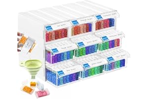 ARTDOT Boîte de Rangement Diamond Painting Accessoires, Boîte Broderie Diamant Rangement pour 315 pièces avec Autocollants en Entonnoir