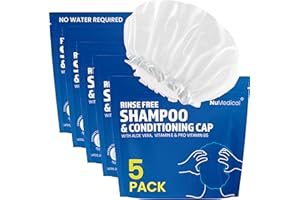 UNIBRANDS NuMedical® Rinse Free Shampoo Caps (5-Pack), Hair Washing Caps for Elderly and Disabled - Easily Wash & Clean Hair, No Water Needed