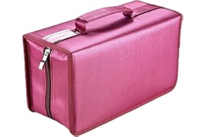 UENTIP Étui de Rangement en Nylon pour CD, DVD, capacité de 160 CD, livrets, VCD - pour Voiture, Maison, Voyage (Rouge)