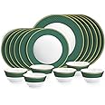 Cello Opalware Solitaire Emerald 18-Piece Dinner Set | Opal Glass Crockery for 6 | Bone Ash-Free | Lightweight, Elegant White Plate & Bowl Set |Opal Glass Dinner Set for Daily Use & Gifting