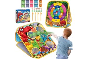 DIOJU Bean Bag Toss Game Outdoor Toys for Kids, Double-Sided Foldable Cornhole Board Backyard Beach Yard Outdoor Toys for Toddler, Outside Lawn Party Activities Toy Gift for Boys Girls Age 3 4 5 6 7 8 9 10