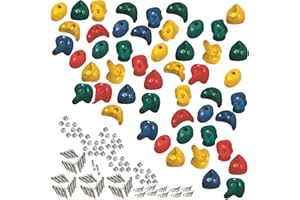 Garden Games Lot de 50 supports d'escalade en polyrésine avec fixations en acier inoxydable Multicolore
