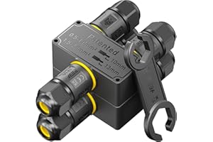 PEBA Kabelverbinder Wasserdicht 3 polig, 3-Wege IP68 Wasserdichte Kabelverbinder 4-12mm Kabeldurchmesser, Verteilerdose außen, 3-Leiter, Verbindungsklemme mit Hebel für Outdoor, Abzweigdose 2 Stück