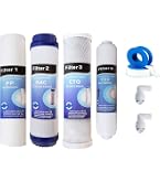 Kit Completo 5 Filtri Per Osmosi Inversa – Con Membrana 50 GPD, Ricambi Depuratore