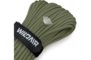 WILDAIR 750lb Paracord Parachute Cord Lanyard Ropes U.S. Military Type IV-11 Triple Strands 100FT Outdoor Camping