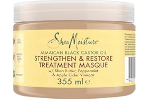 SheaMoisture Masque Fortifiant Huile de Ricin Noir de Jamaïque, pour cheveux abîmés et traités chimiquement, Fortifie et Restaure 355ml