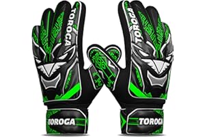 TOROGA Football Goalkeeper Gloves For Boys, Kids Children Youth Soccer Goalie Gloves with 4mm Latex padded palm Super Grip Palm Goalkeeping Gloves