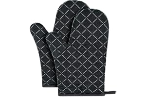 Lerelin Silicone Oven Gloves, Heat Resistant Up to 240°C, Non-Slip Kitchen Oven Mitts for Cooking, Baking, Grilling, Microwave, Pizza